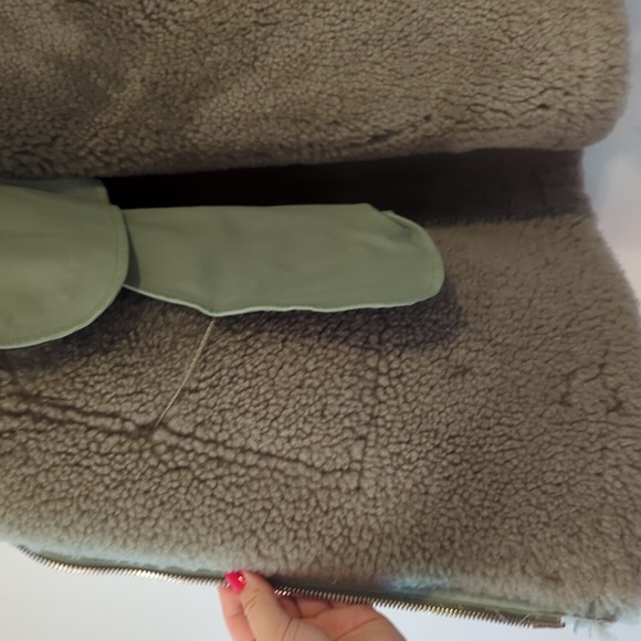 The Arrivals Moya Leather Coat Sage Green L - Picture 6 of 10